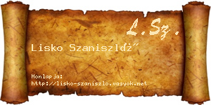 Lisko Szaniszló névjegykártya